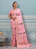 Shree Shyam Fashion Light Pink Silk Saree - Distacart