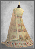 Mint Georgette Embroidery & Thread Work Bridal lahenga Choli with Dupatta - Nimaya Pavitra Rista