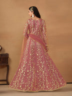 Anaita Pink Embroidered Butterfly Net Anarkali Suit - Distacart