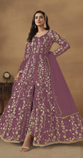 Anaita Lavender Embroidered Butterfly Net Anarkali Suit - Distacart