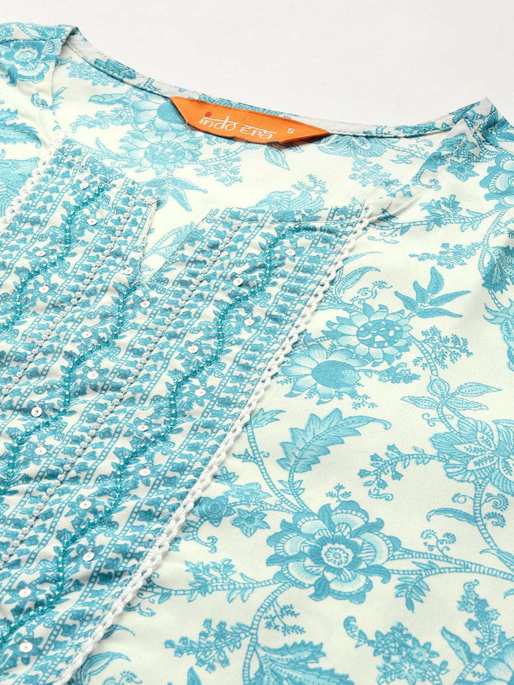 Indo Era Floral Printed Kurta with Trousers & Dupatta - Distacart