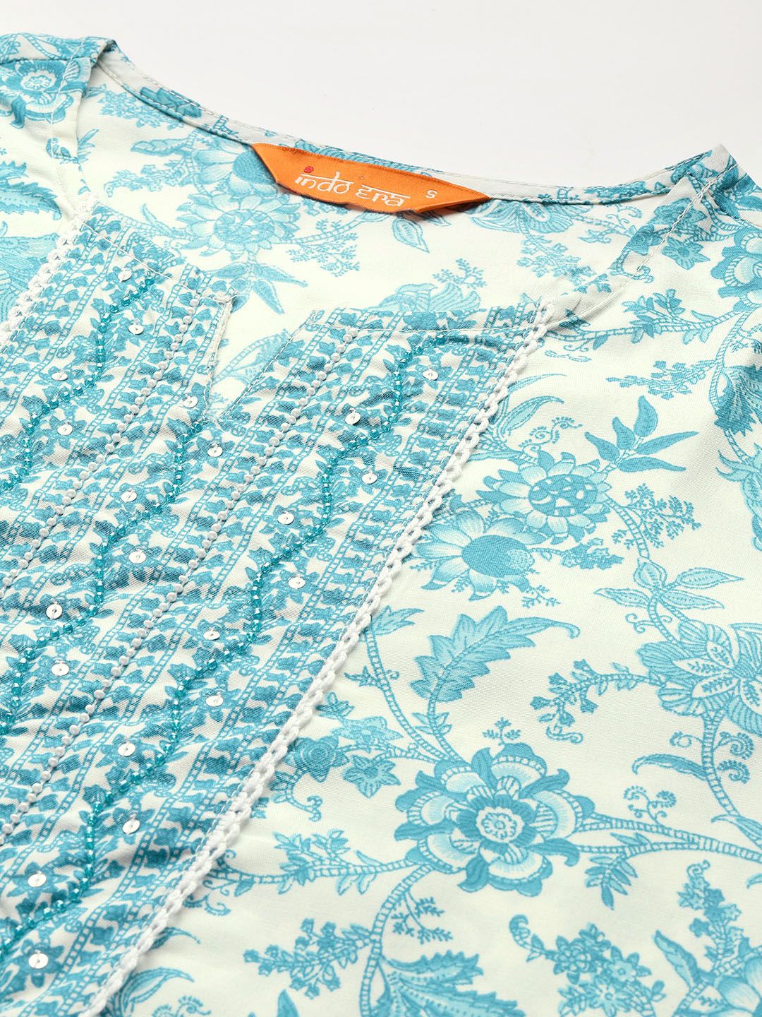 Indo Era Floral Printed Kurta with Trousers & Dupatta - Distacart