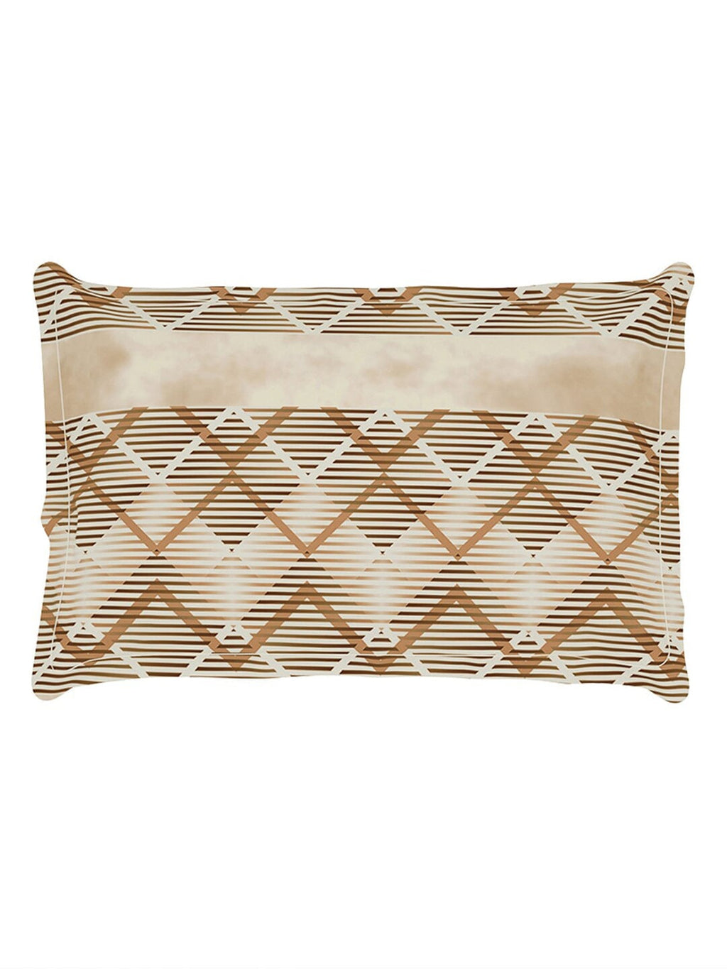 Story@home Brown & White Striped Microfiber 180 TC Bedsheet With Pillow Cover - Distacart