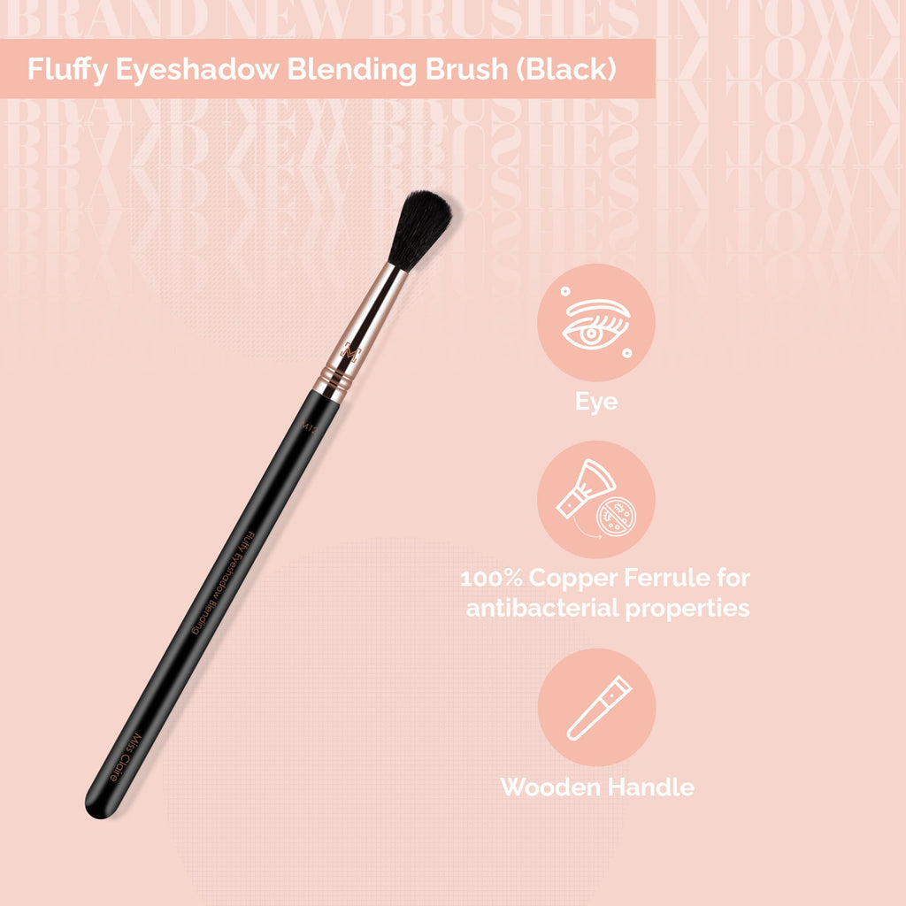 Miss Claire M12 - Fluffy Eyeshadow Blending Brush (Black) - Rose Gold