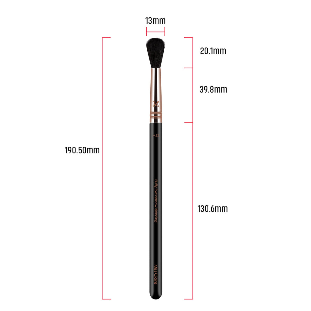 Miss Claire M12 - Fluffy Eyeshadow Blending Brush (Black) - Rose Gold