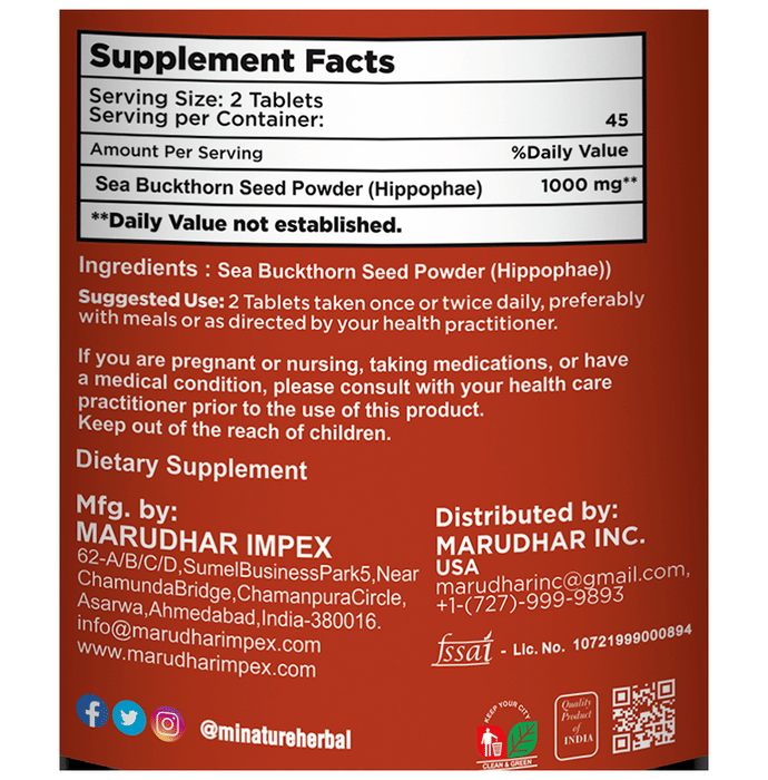 Minature Sea Buckthorn Seed Tablets