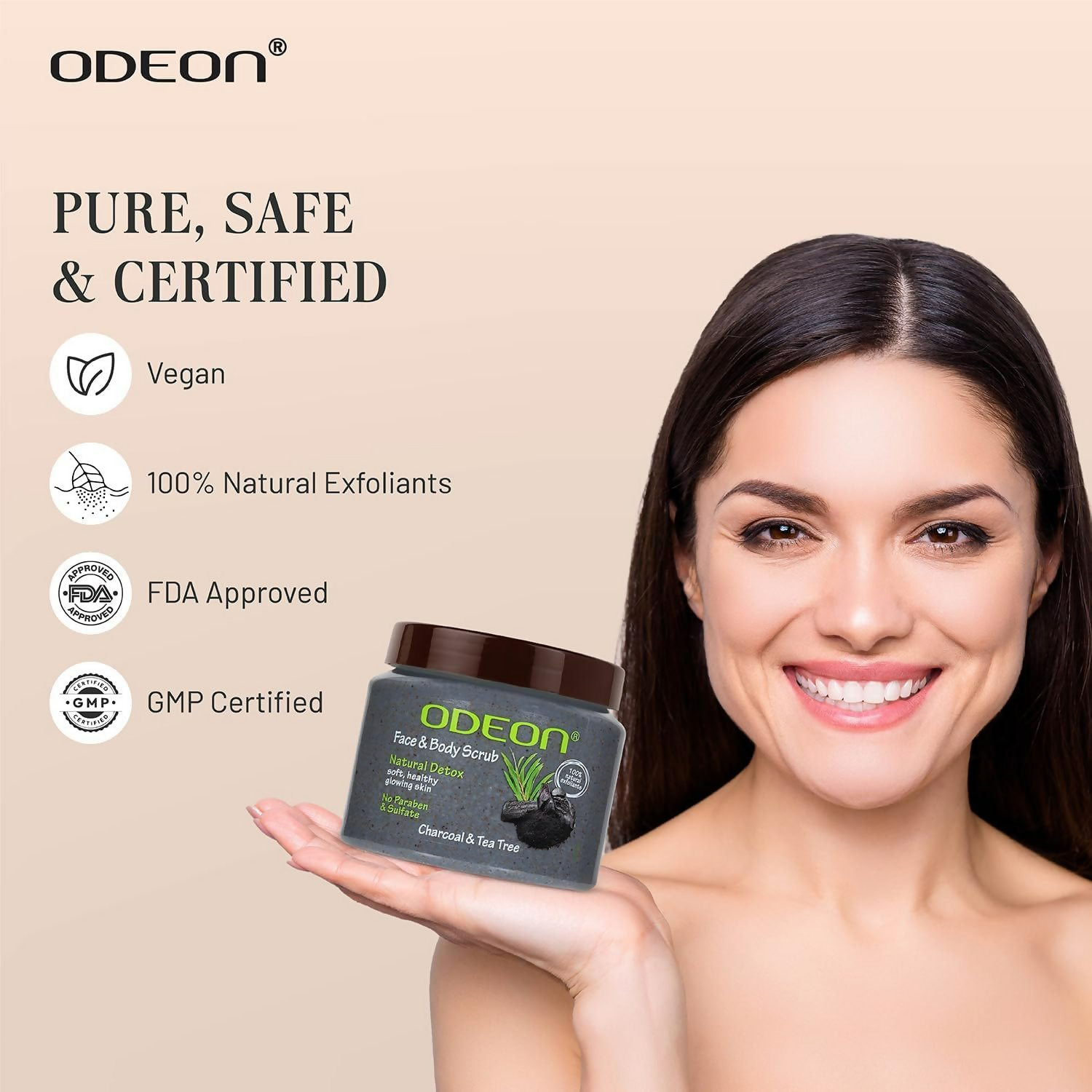 Odeon Charcoal & Tea Tree Oil Body Scrub