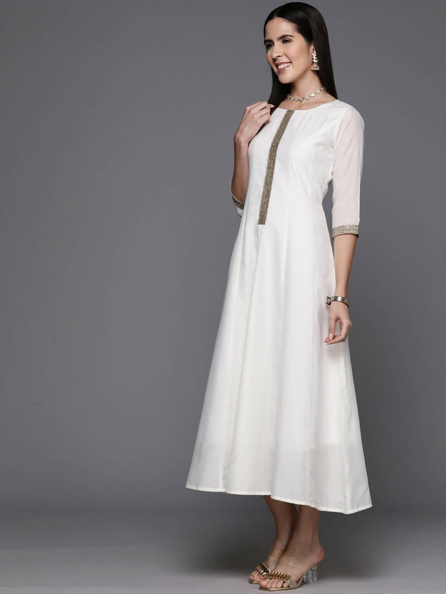 Ahalyaa Women's Traditional wear Ethnic Dress - Off White - Distacart