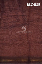 Dark Brown Ikat Design Semi Chanderi Saree By Gayathri Reddy Designer Studio - Distacart