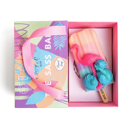 The Sass Bar Seascape Flamingo Popsicle Soap