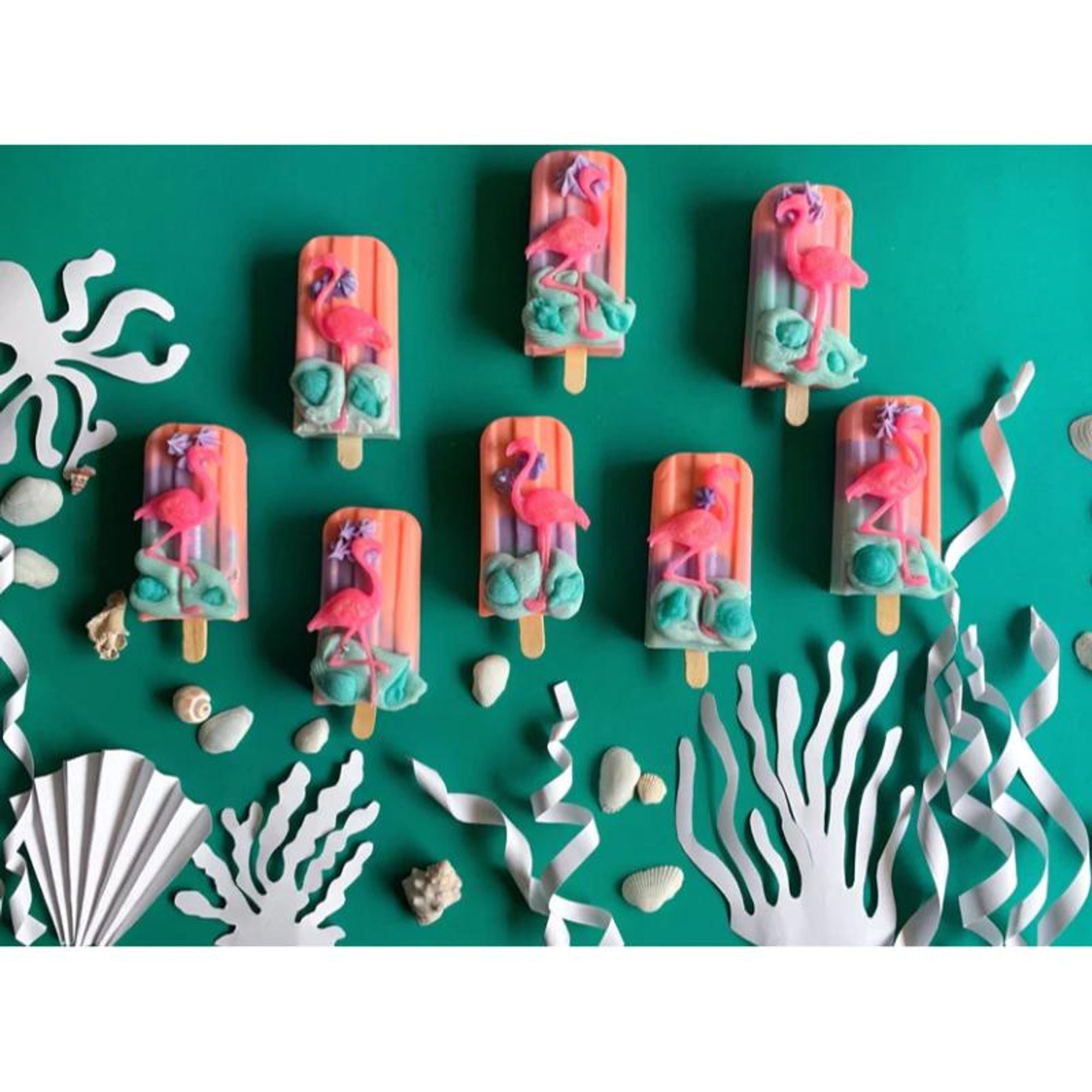 The Sass Bar Seascape Flamingo Popsicle Soap