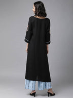 Yufta Black Kurta with Palazzo Set