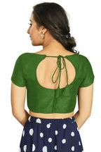 Aastha Fashion Women's Mehendi Art Silk Designer Festive Wear Readymade Blouse