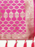 Vastranavya Navy Blue Soft Patola Silk With Meenakari Weaving Motifs And Rich Zari Weaving Pallu Saree With Matching Blouse Fabric
