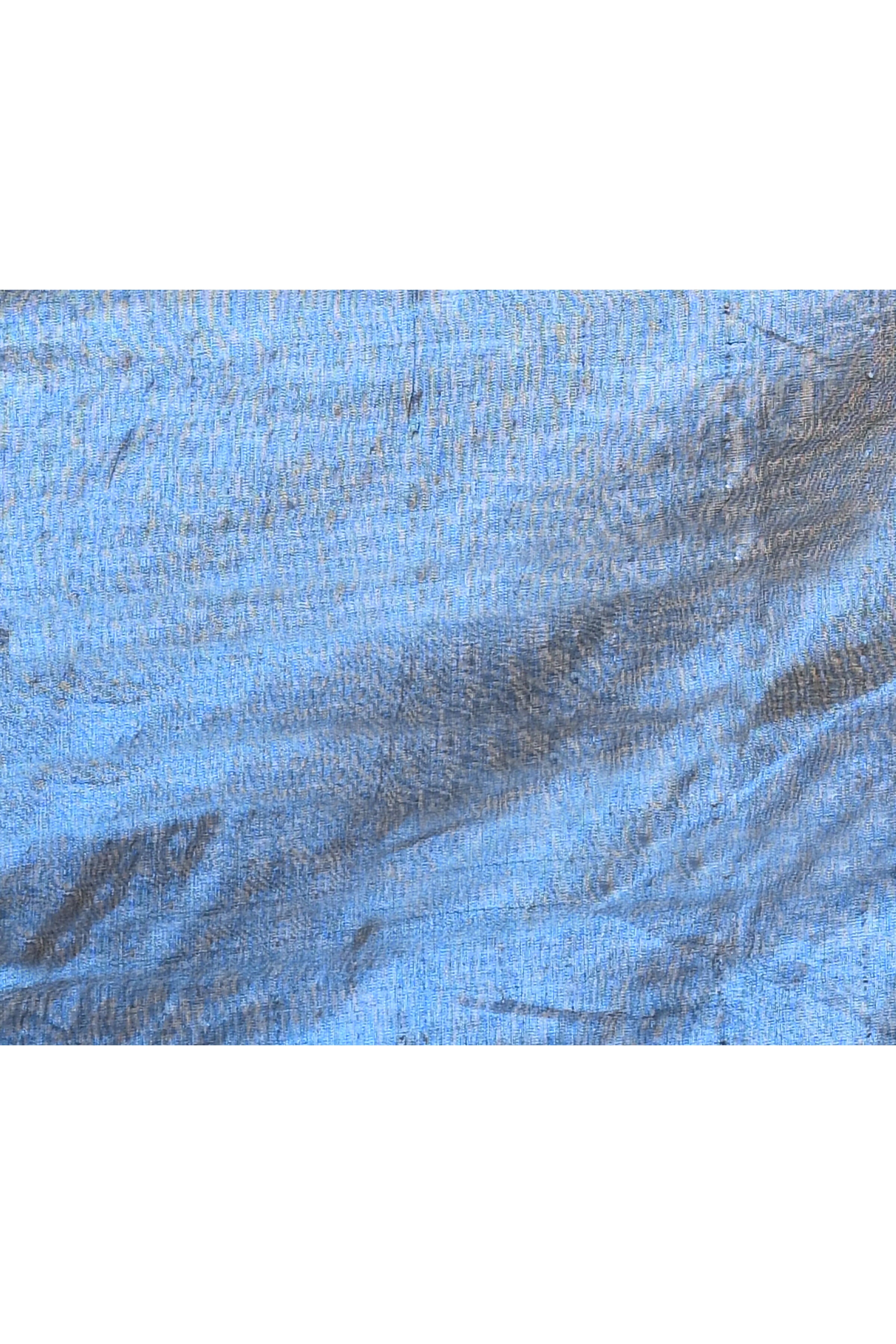 Piyari Fashion Women's Blue Dual Tone Organic Tissue Saree With Blouse Piece - Distacart