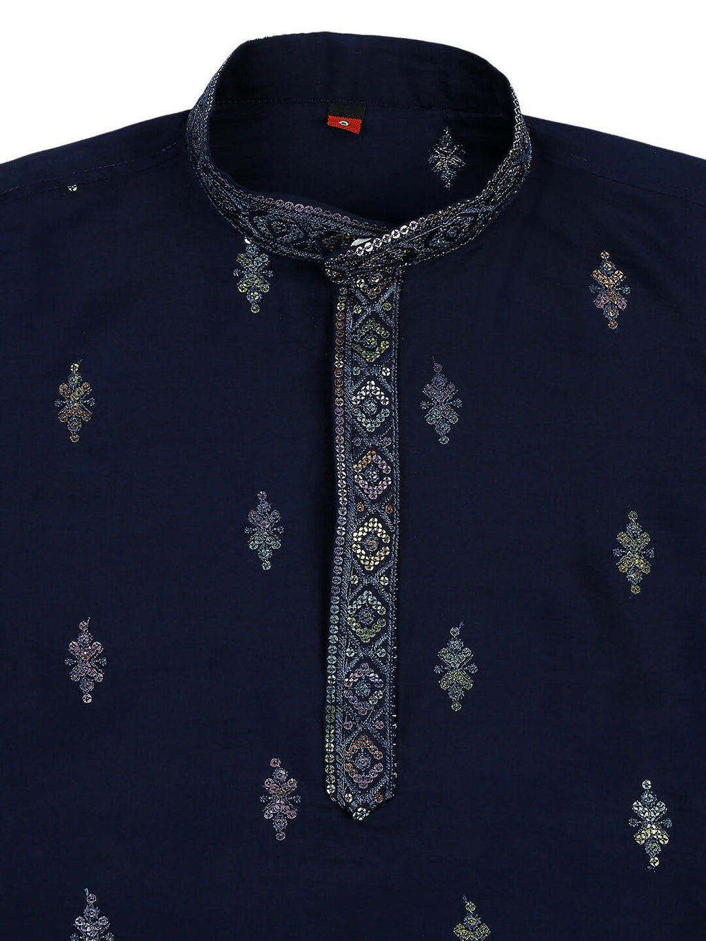 Joban Fashion Kids Island Traditional Ethnic Wear with Silk Sequence Embroidery Kurta and Pyjama Set - Blue - Distacart
