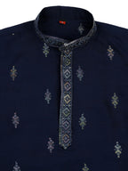 Joban Fashion Kids Island Traditional Ethnic Wear with Silk Sequence Embroidery Kurta and Pyjama Set - Blue - Distacart