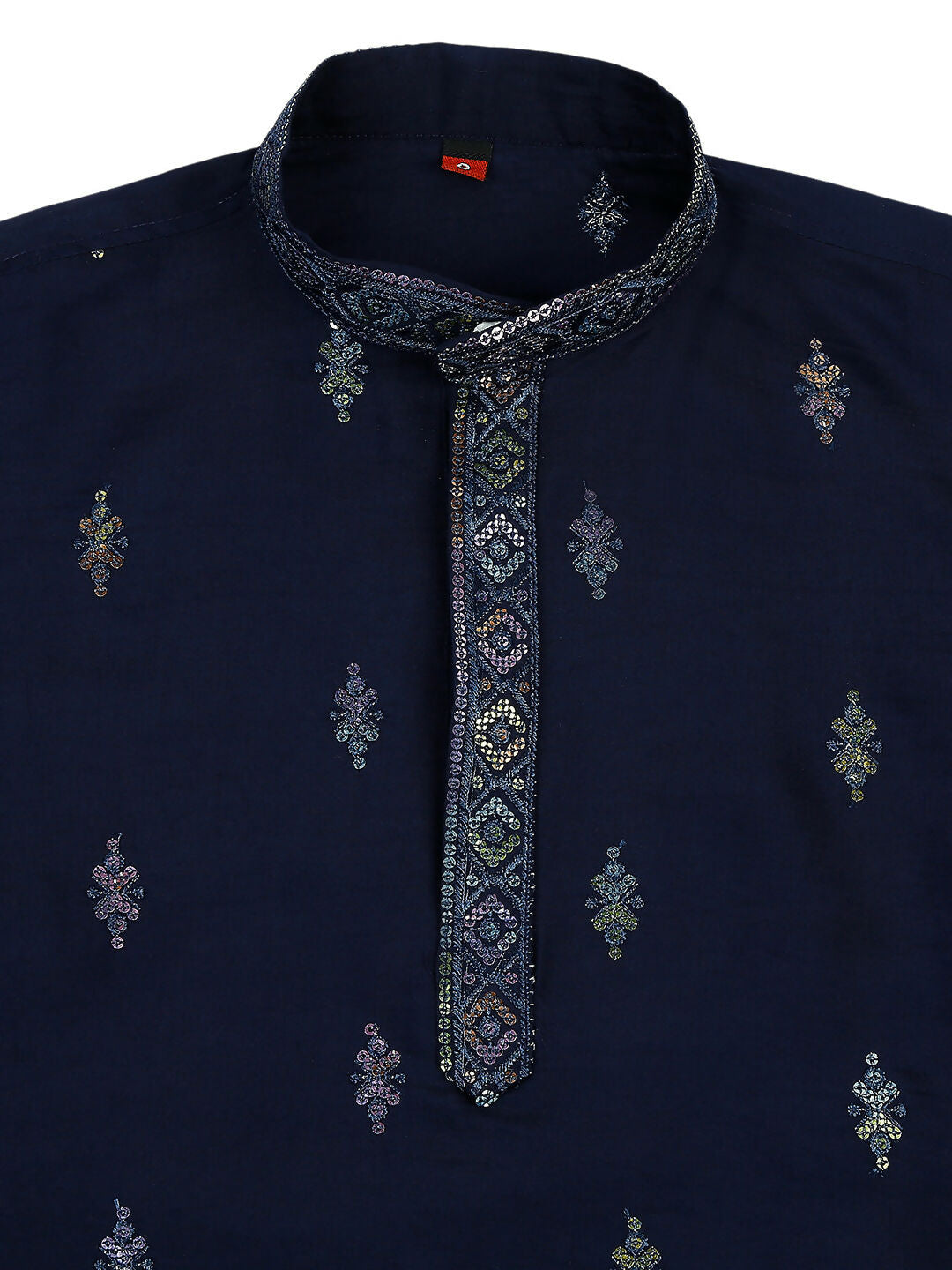 Joban Fashion Kids Island Traditional Ethnic Wear with Silk Sequence Embroidery Kurta and Pyjama Set - Blue - Distacart