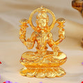 Estele Gold-Polished Goddess of Wealth Maha Laxmi Devi Idol/Deity| Showpiece for Pooja Mandir/Car decor
