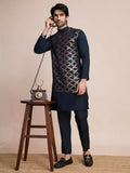 Vastranavya Traditional Festival Wear Pure Silk Thread & Sequence Embroidered Work Kurta