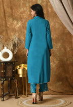 Joban Fashion Blue Cotton Rayon Kurta Set