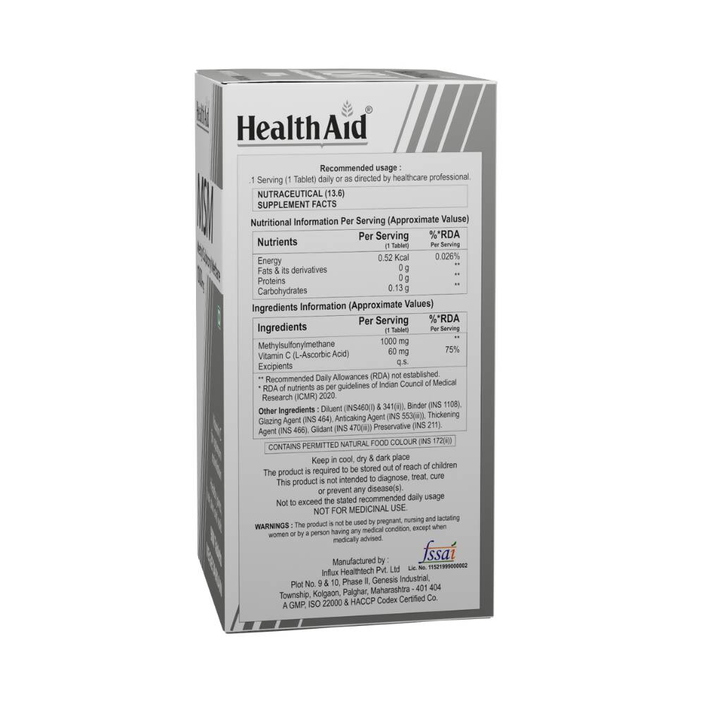 HealthAid MSM 1000 mg Tablets - Distacart