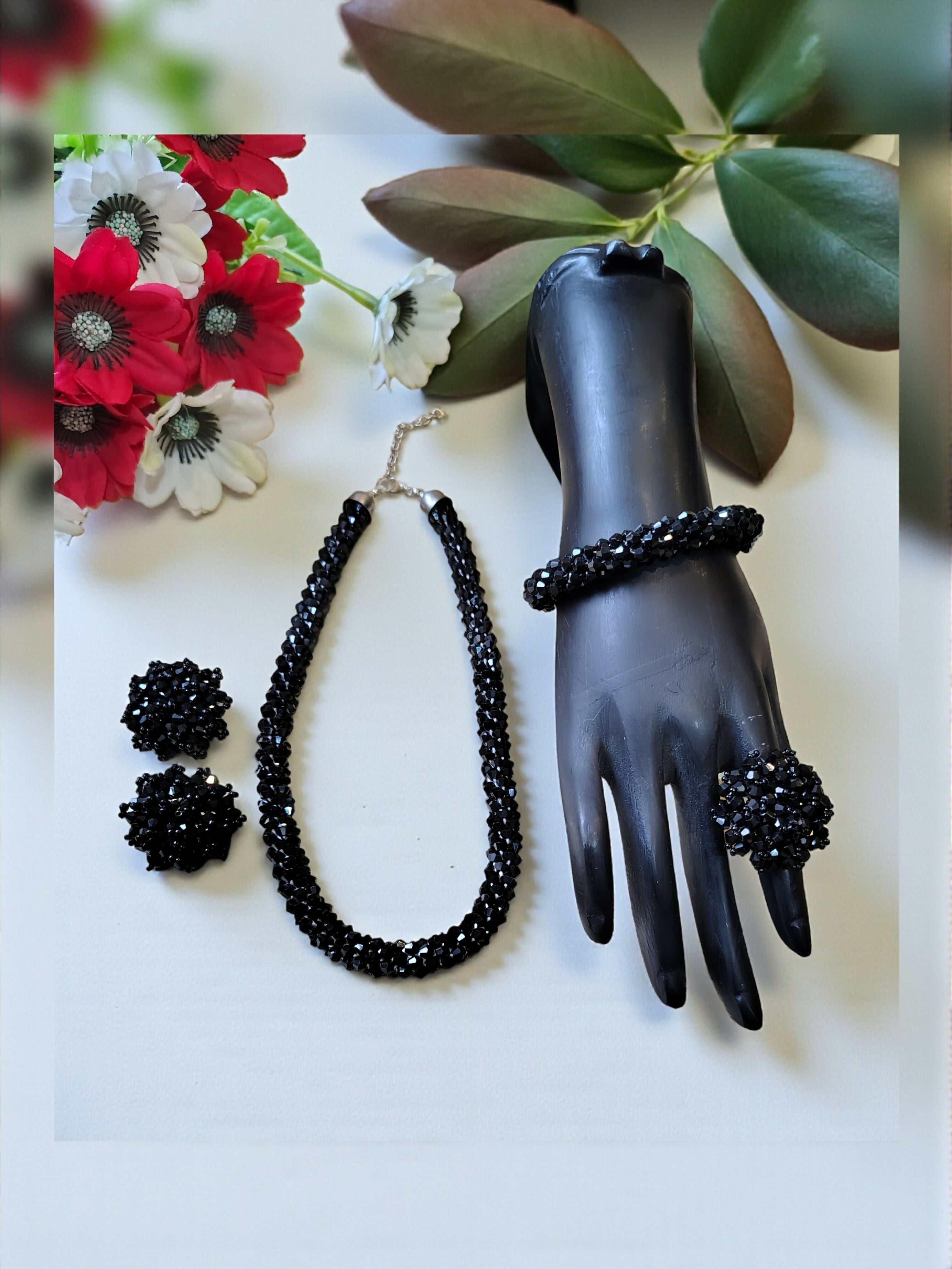 Inhanns Rangshine 4-In-1 Crystal Glam Set - Handmade - Black