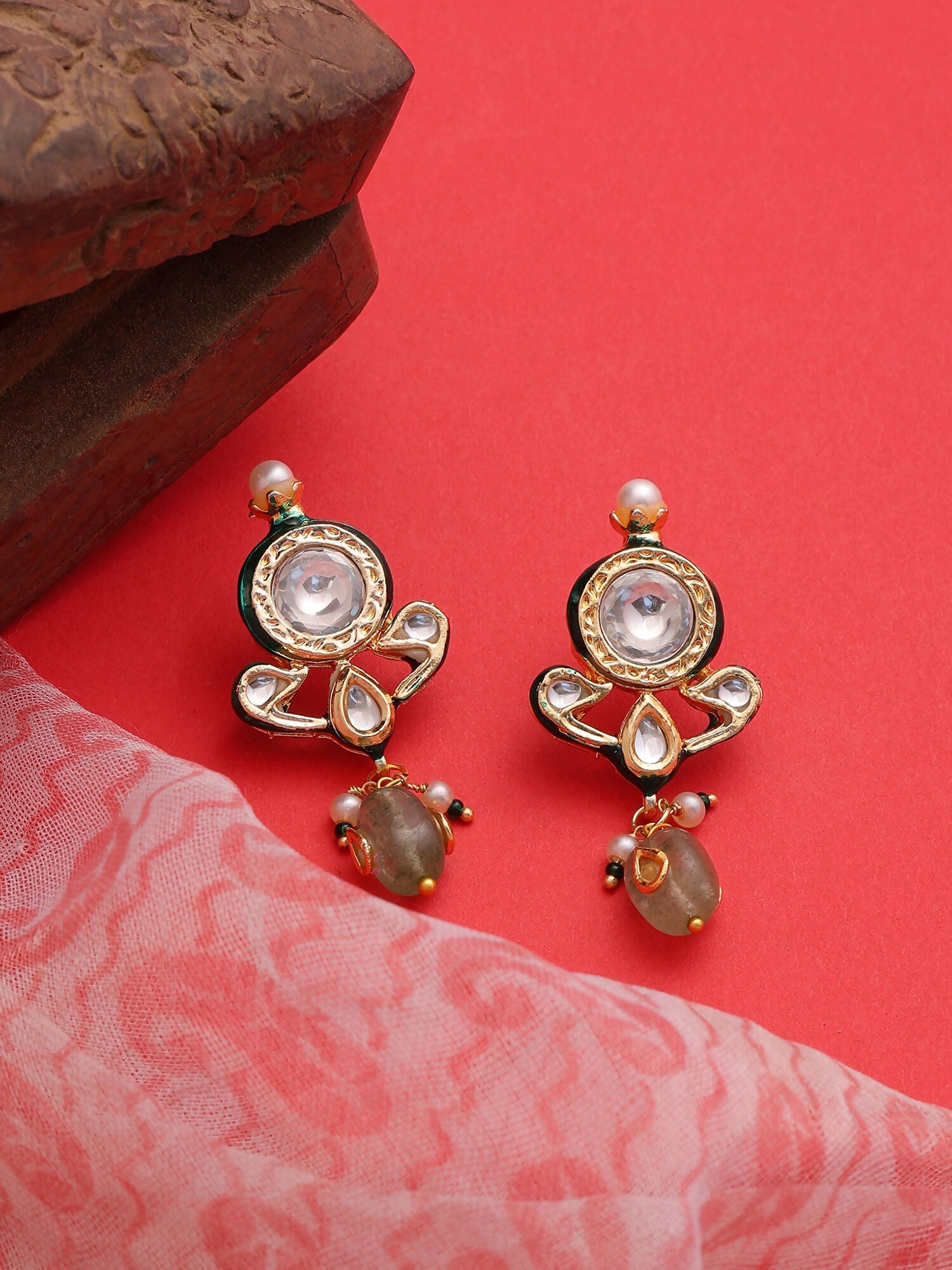 Ruby Raang Noor Bloom Earrings - Distacart