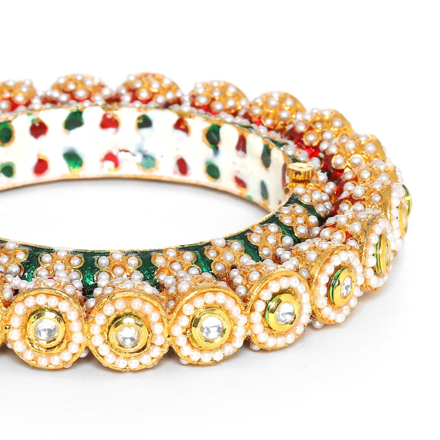 Meenakari and Jadau Bangle (Multi Color) - Ruby Raang - Distacart