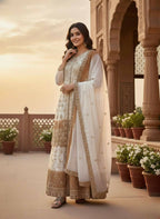 Teeya Creation Multi Color Star Georgette Heavy Embroidery Work Functional Wear Salwar Suit - Distacart