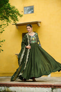 Joban Fashion Green Silk Sequence Embroidery Work Kurta Set - Distacart