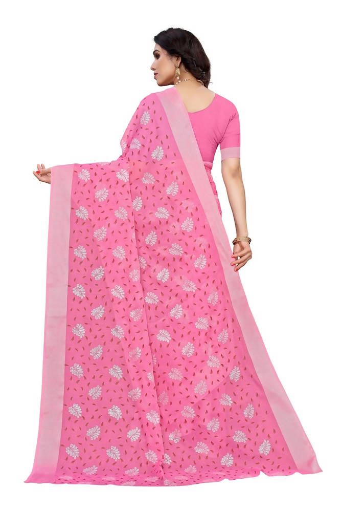 Vamika Light Pink Linen Jari Border Saree
