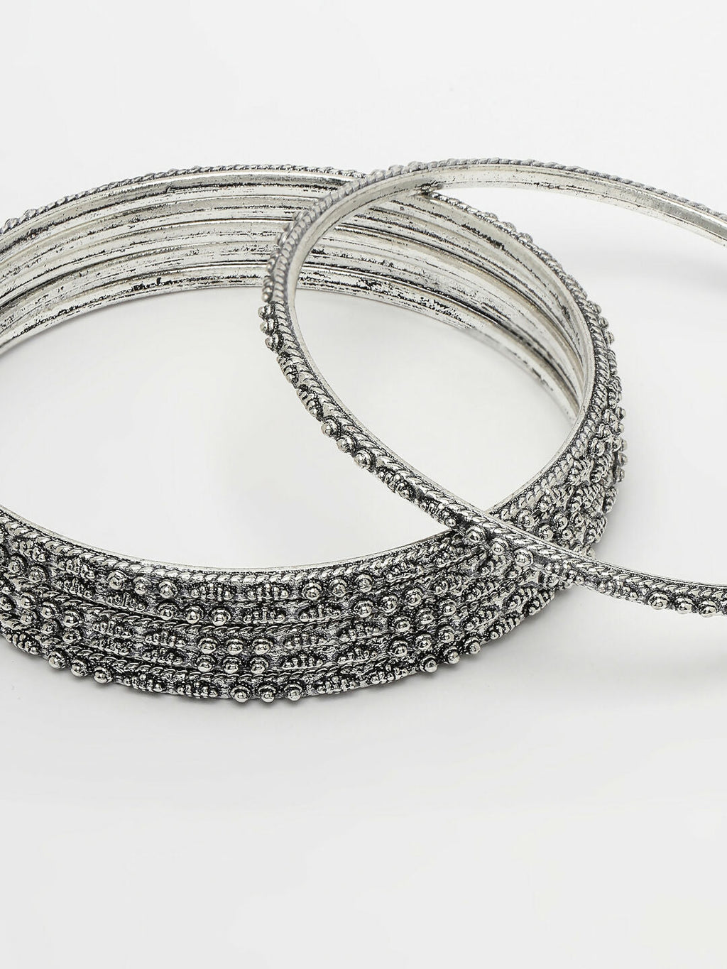 NVR Women's Set of 6 Silver-Toned German Silver Oxidised Bangles - Distacart