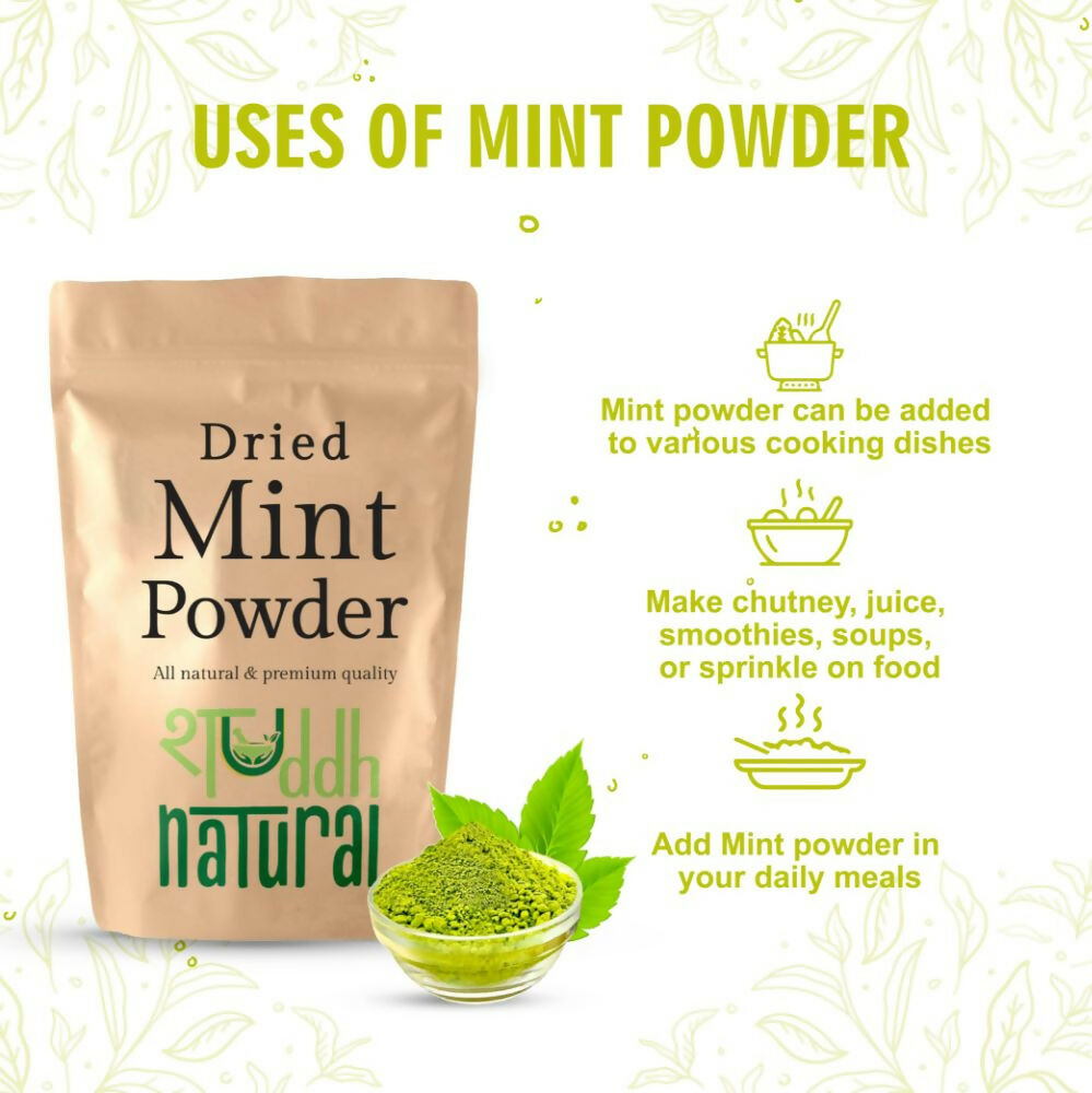 Shuddh Natural Mint Powder - Aromatic Flavor - Distacart