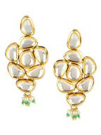 Gold Plated Kundan Studs Earrings - Ruby Raang - Distacart