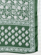 Vamika Poly Rayon Printed Bottle Green Party Wear/Casual Wear/Office Wear Kurta Set/Suit