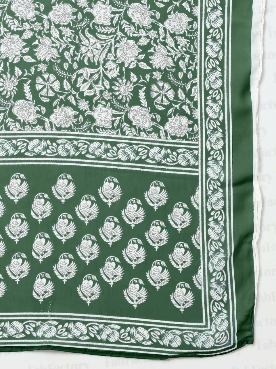 Vamika Poly Rayon Printed Bottle Green Party Wear/Casual Wear/Office Wear Kurta Set/Suit
