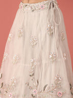 House of Panchhi Grey Net Sequinse Work Lehenga & Blouse, Dupatta