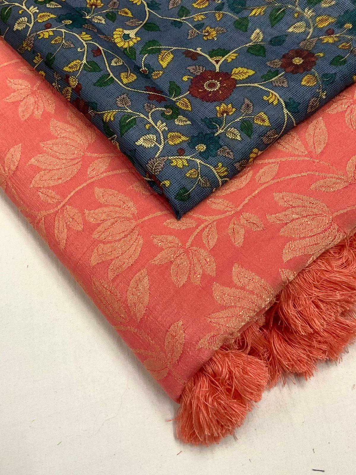 Pink Jute Silk Woven Design Saree with Unstitched Blouse - A2M