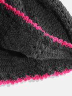 Chutput Kids Woollen Hand Knitted Full Sleeves Lilium Detail Dress For Baby Girls - Grey
