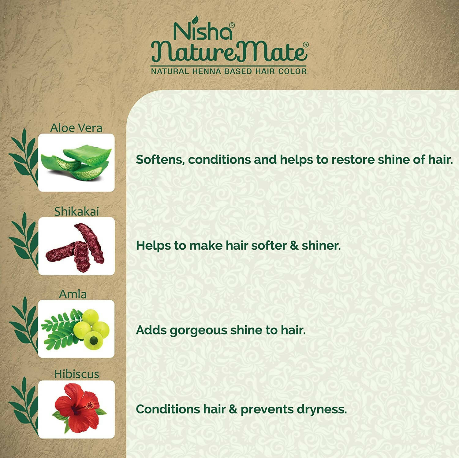 Nisha Nature Mate Henna Based Hair Black Color Powder