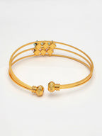 NVR Women's Gold-Polished CZ Stone-Studded Cuff Bracelet - Distacart