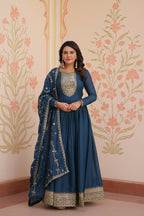 Joban Fashion Rama Georgette Sequence Embroidery Work Kurta Set - Distacart