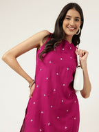 Joban Fashion Pink Rayon and Embroidered Work Straight Kurta Bottom Set