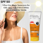 Dermistry Ultra Lite Matte Water Based Sunscreen for Oily Skin SPF 50 UVA UVB PA+++ Protection - Distacart