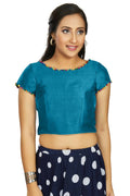 Aastha Fashion Women's Firozi Art Silk Designer Party Wear Readymade Blouse