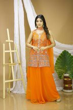 Teeya Creation Yellow Color Faux Georgette Wedding Wear Trending Palazzo Set - Distacart