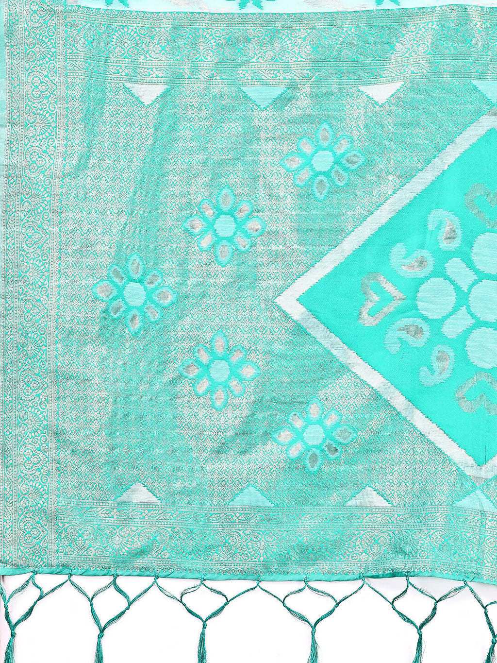 Shree Shyam Fashion Sajni Sea Green Linen Cotton Saree