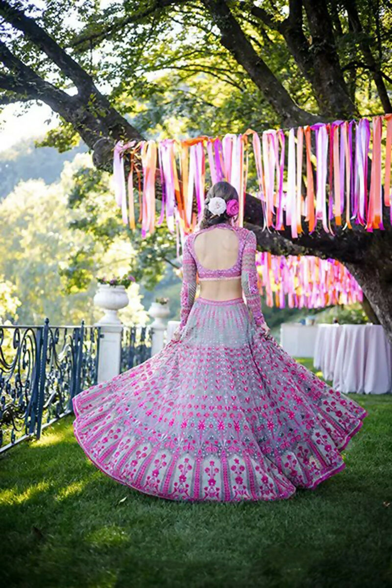 Jyoti Fashion Glamorous Multicolor Faux Georgette 3MM Sequins with Thread & Jari Embroidery Lehenga Choli with Dupatta