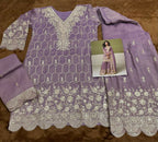 Anaita Purple Real Shimmer Readymade Suit with Embroidery & Real Mirror Work - Distacart